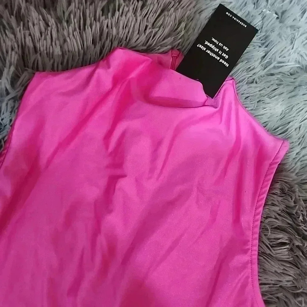 Akira Fushia hot pink Biker Play suit Romper. Nwt size Xl - Picture 2 of 5